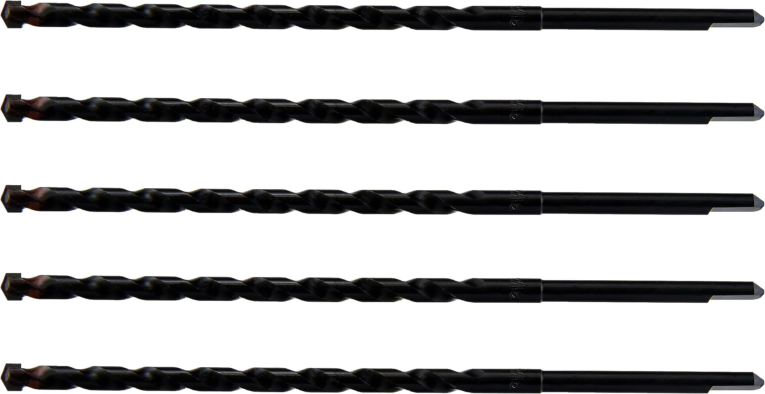 MaxTool5PCs 3/16" Masonry Drill Bits with Tenon for Concrete Brick or Block; Impact; MD00B10R12P5