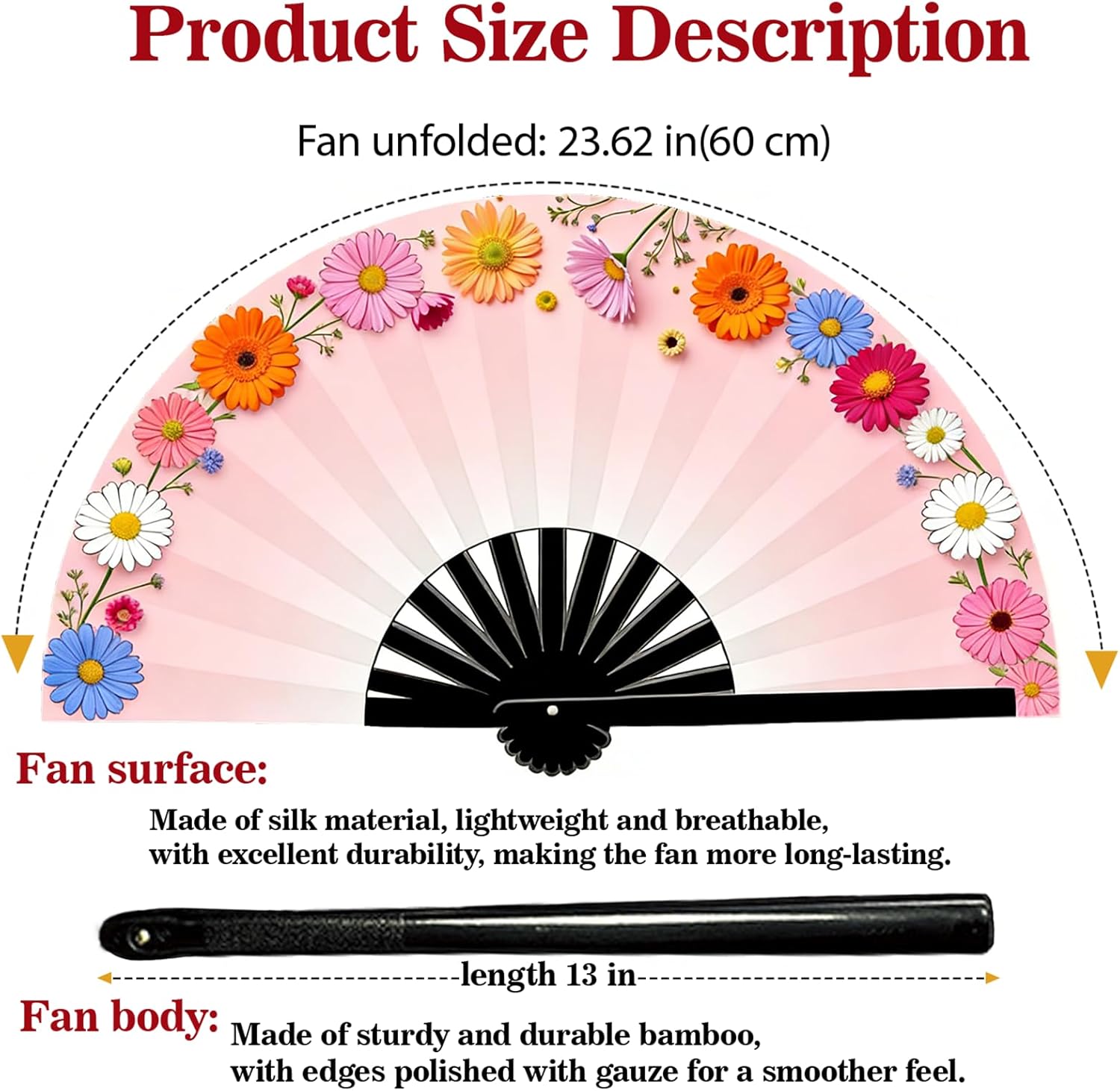 Personalized Fans for Line Dancing with Photo/Text/Logo Custom Fans for Line Dancing Trail Ride Hand Pop Fans for Wedding Dance Graduations Concert Church Party (10 pcs)