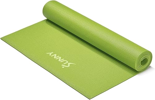 Miniatura 13 de Sunny Health & Fitness Alfombrilla de yoga antideslizante: duradera, antidesgarros, ligera, soporte acolchado para yoga, pilates, ejercicios de Azul