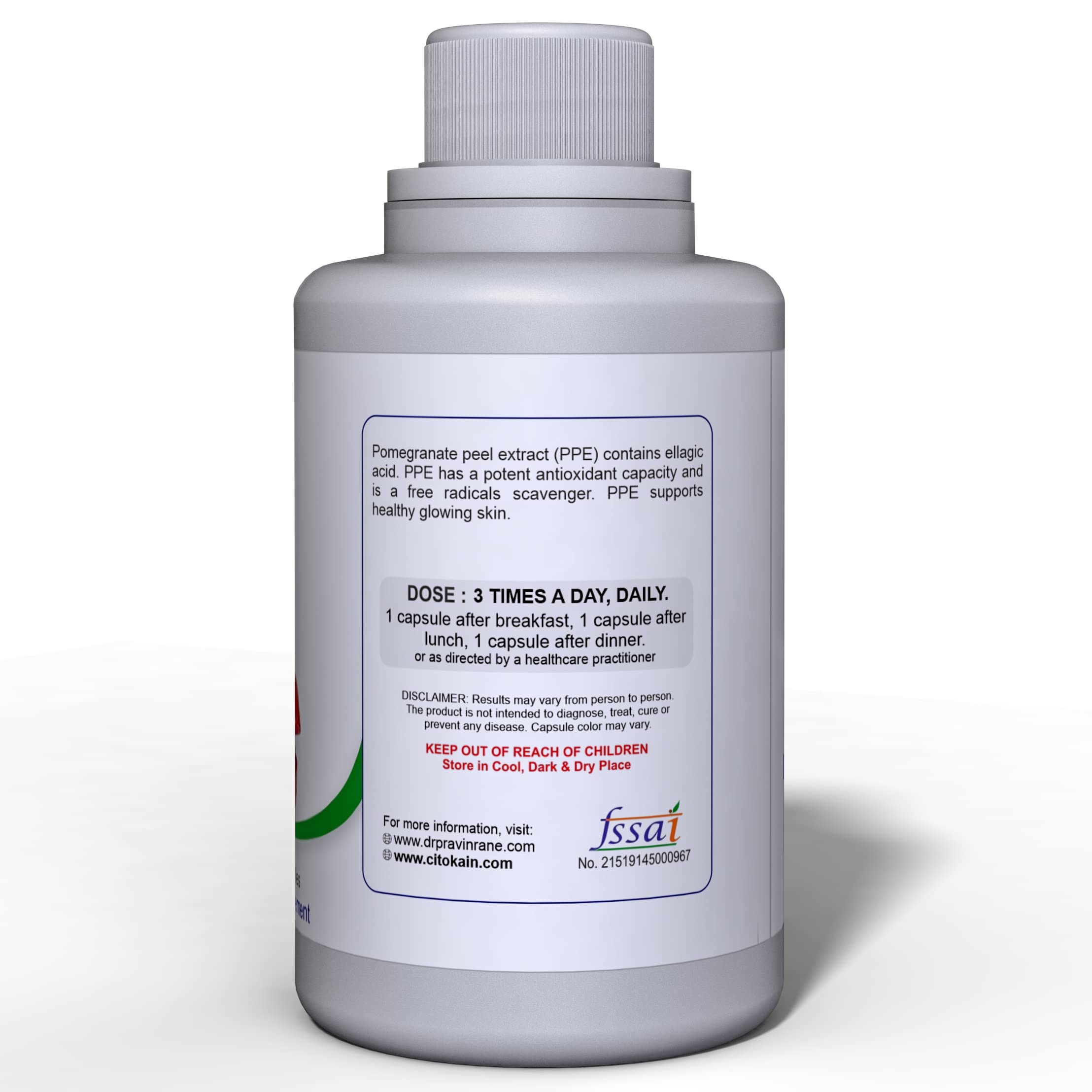 Citokain, Pomegranate Peel (Punica Granatum) Extract 700mg - [100 Capsules] - Image 4 thumbnail