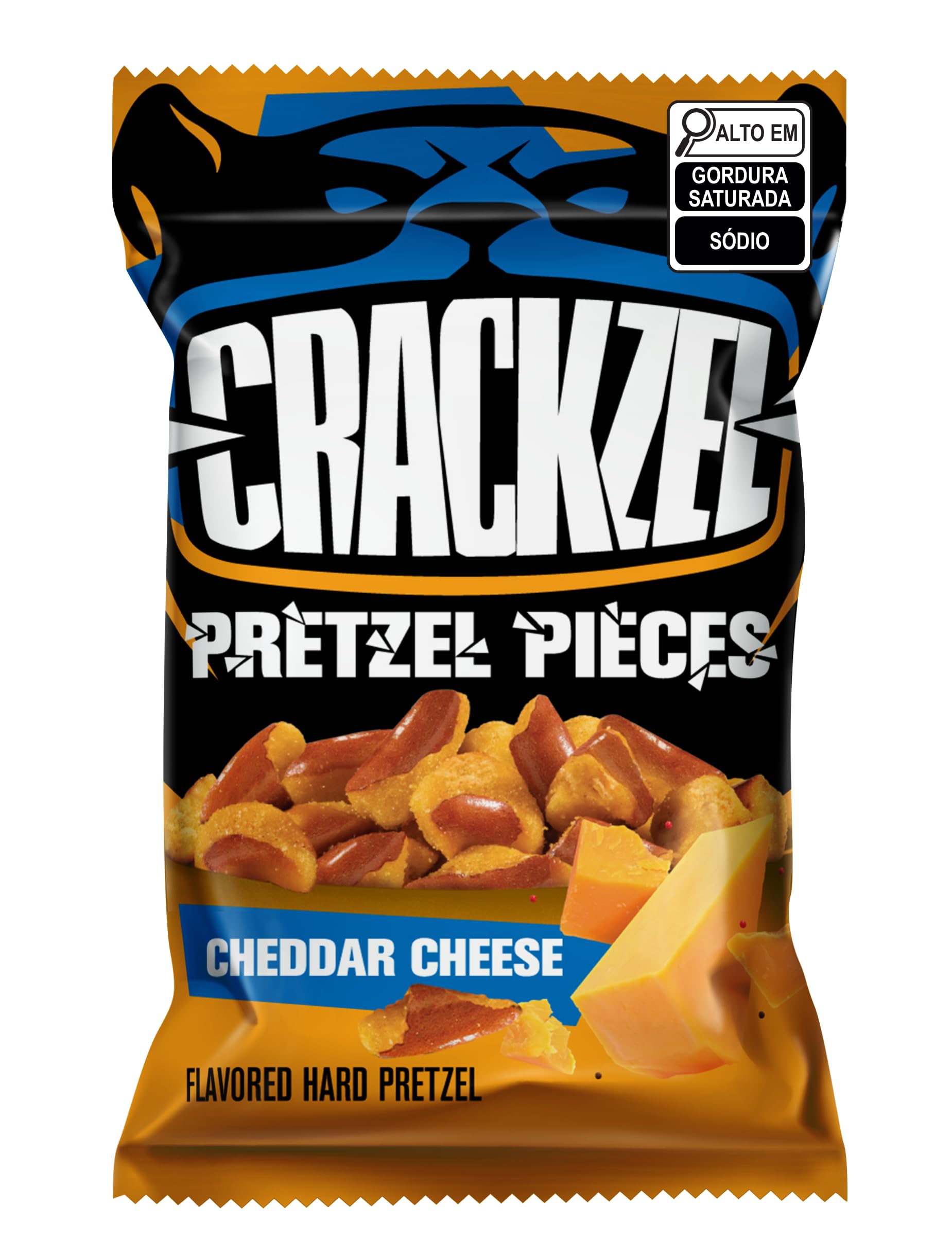 Crackzel Cheddar Cheese Pretzel Pieces 1 x 85 gr - Morceaux de bretzel avec assaisonnement au cheddar