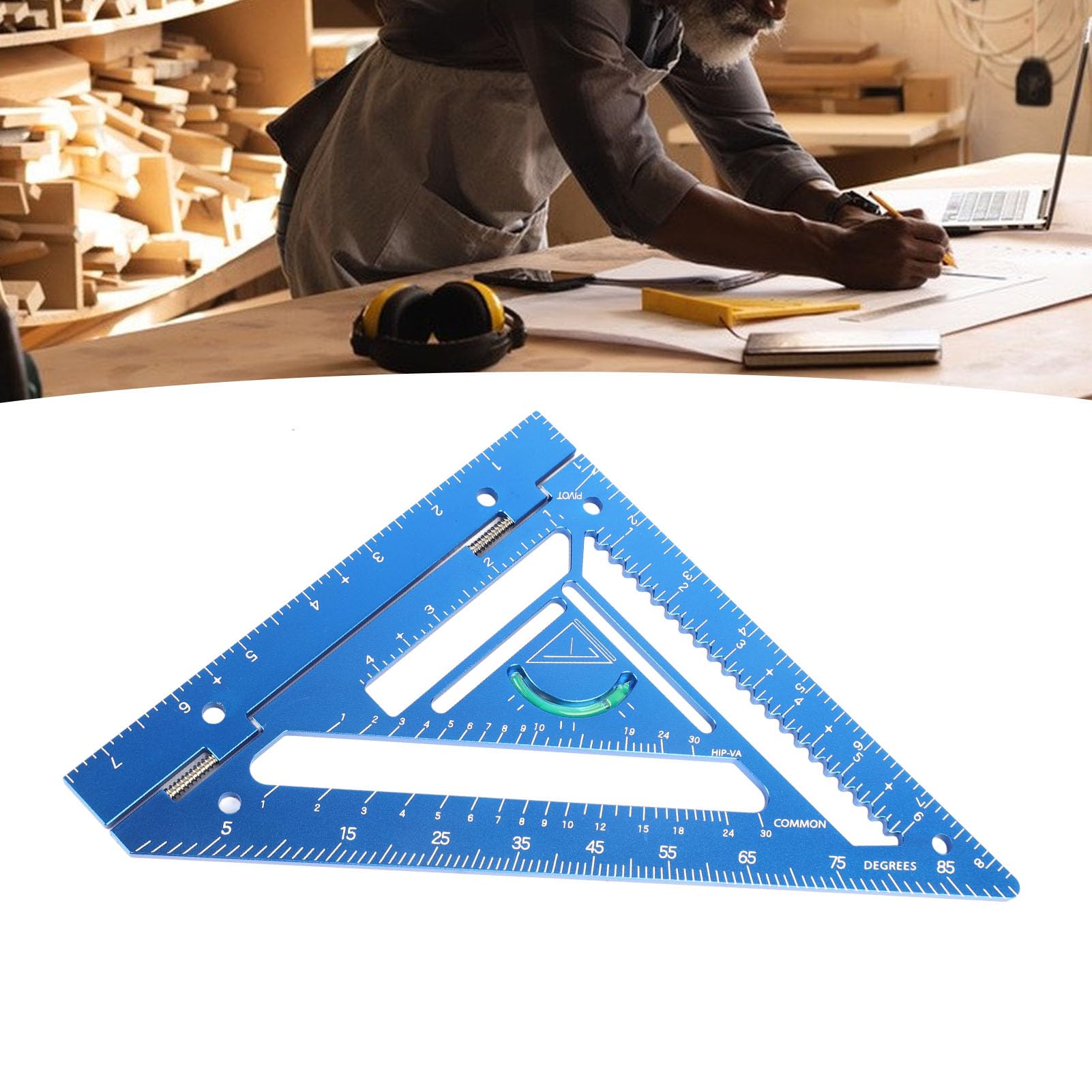 Carpenter Square, Professional Innovative Triangular Ruler Protractor Framing Square Triangle Ruler with Rafter Square Tool for Accurate Carpenter Layout Measuring Tool