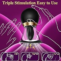 Vista 2 de Juguetes sexuales de rosa para mujer - Vibrador de succión de 5 en 1, juguete sexual de rosa, 3 succiones, 9 lamidos de lengua y vibración, juguetes