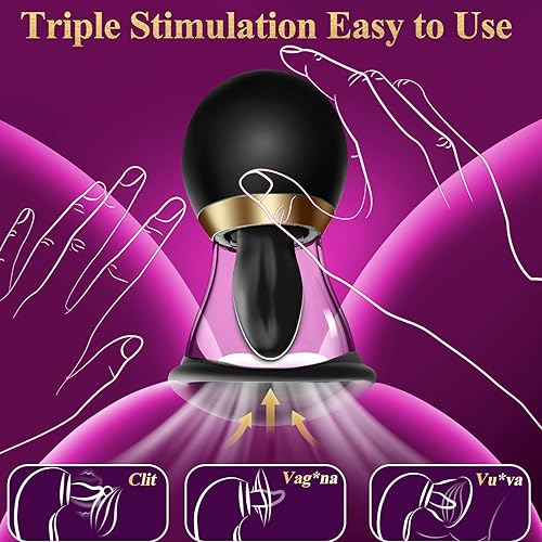 Miniatura 2 de Juguetes sexuales de Rose Toy para mujeres, vibrador de succión de juguete sexual rosa 5 en 1, 3 chupadores de 9 lenguas para lamer y vibrar