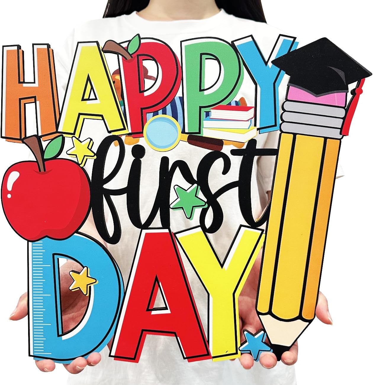 Happy First Day of School Wooden Sign Back to School Decorations