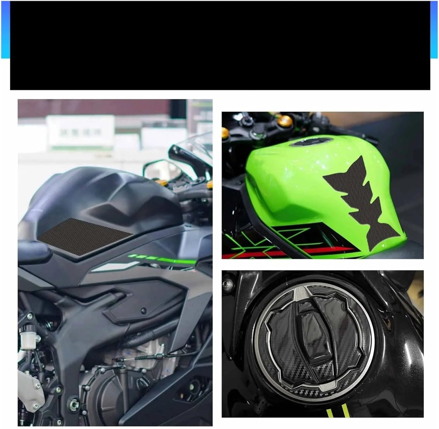 Motorcycle Tank Sticker for KAW&A&SAKI ZX-4R ZX-4RR 2023-2024 Tank Knee Grip Pads Motorcycle 3D Anti-Slip Scratch Resistant Guard Stickers.