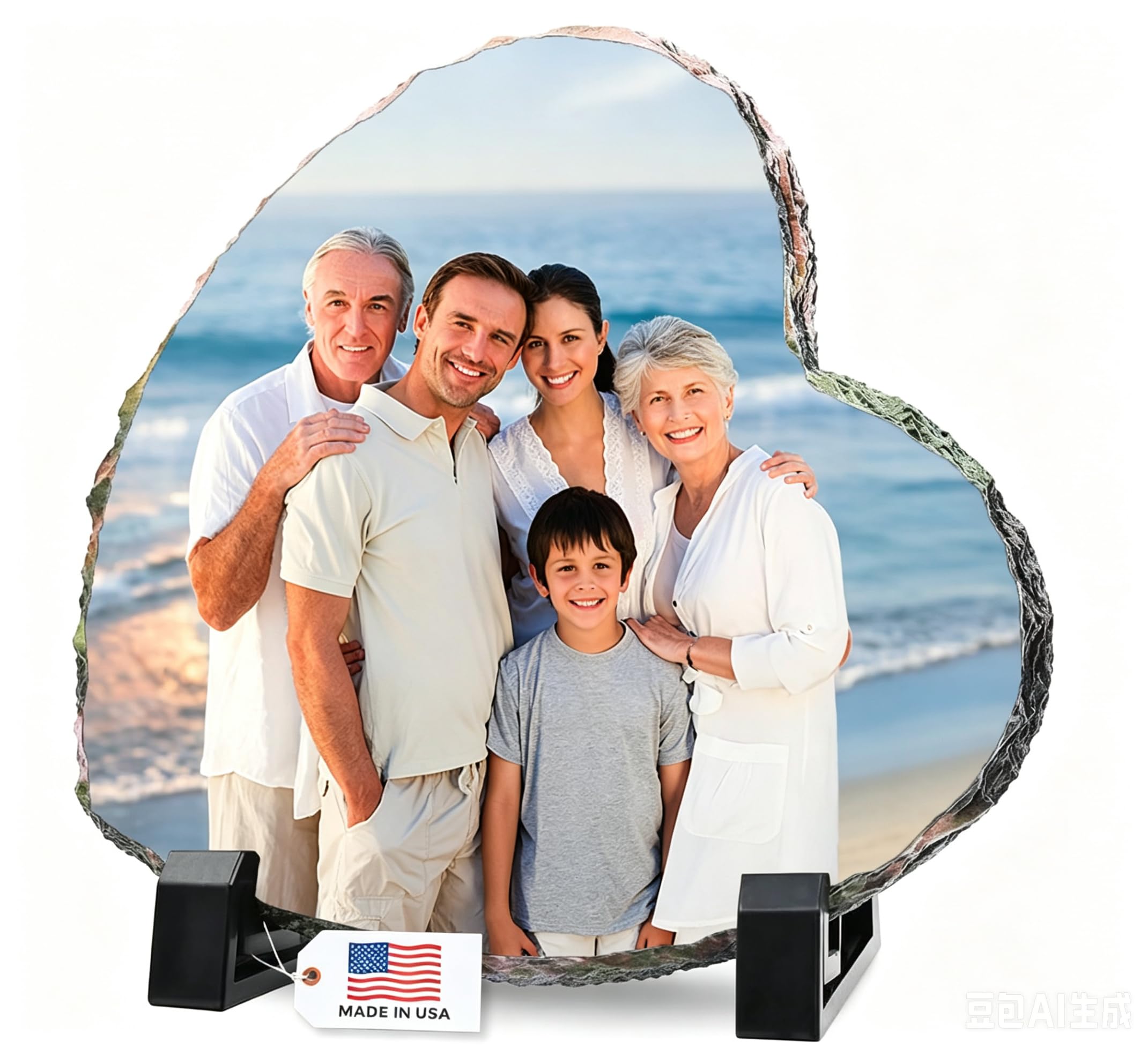 Custom Photo Stone Heart Frame
