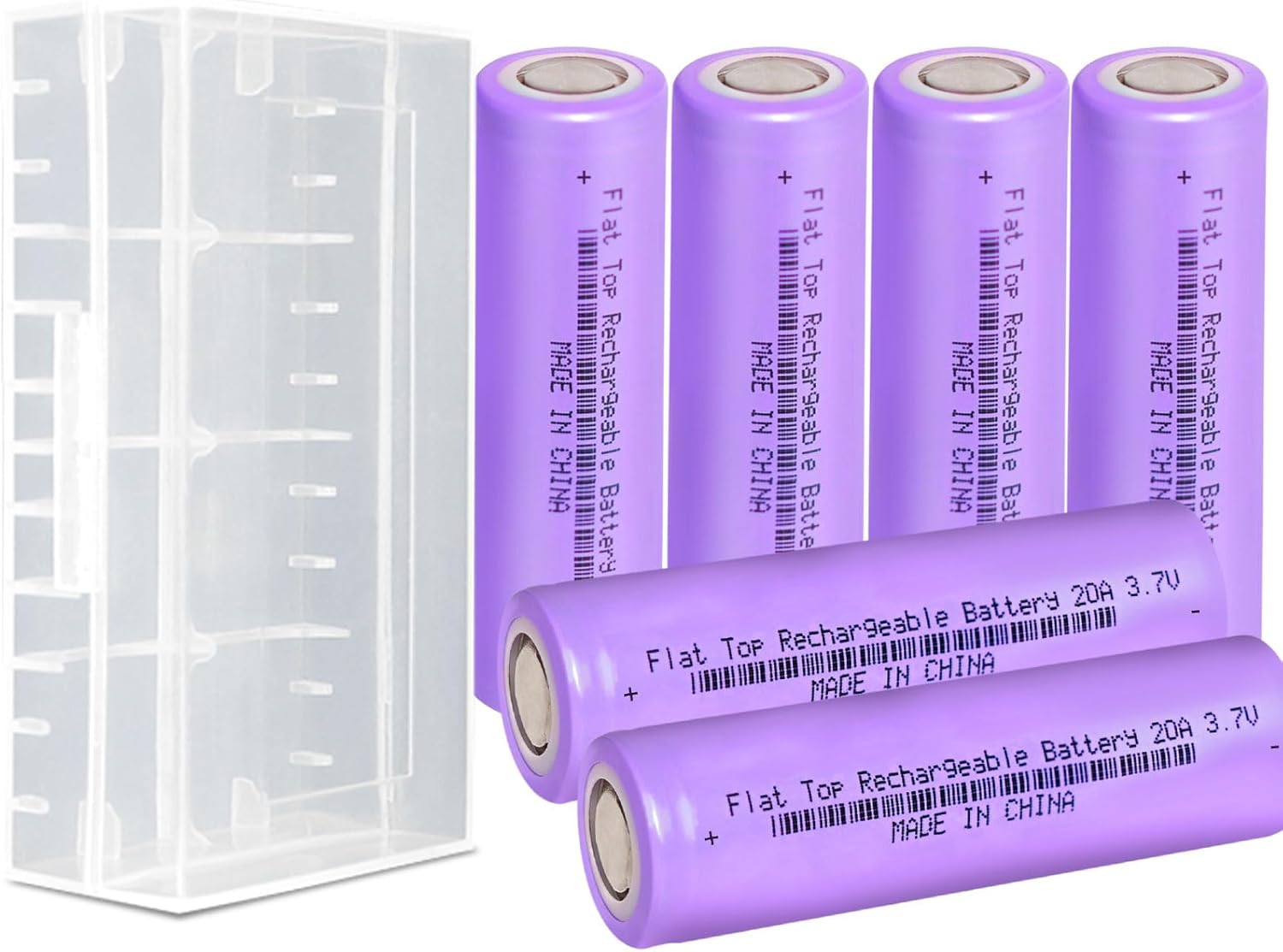 3.7 Volt 18650 Rechargeable Battery, 3000mAh Battery Flat Top Lithium Batteries for LED Flashlights, Headlamp (6 Pack)