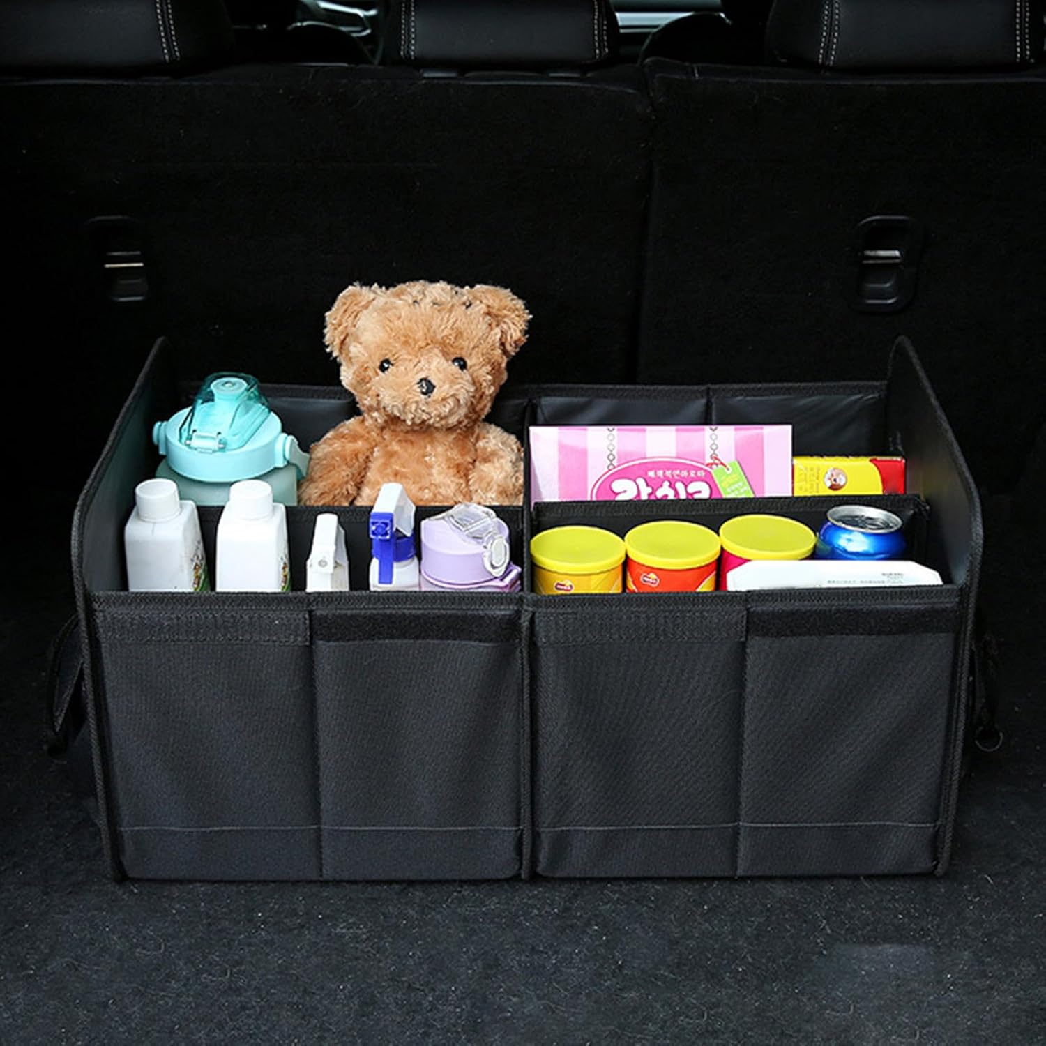 Trunk Organizer | Oxford Large Capacity, Foldable Organizer with Handles and Compartments | For Vehicles Travel Camping Shopping Tools Snacks Toys