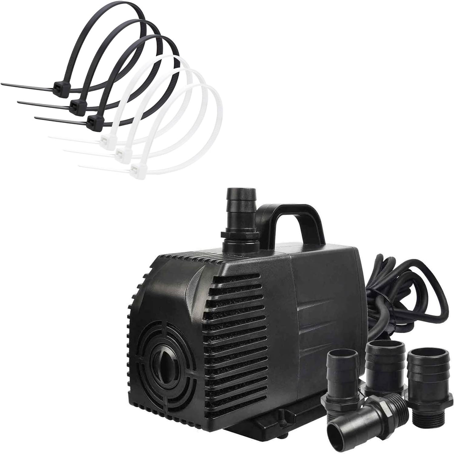 Hоttеѕt Sаlеѕ Simple Deluxe 1056 GPH Submersible Water Pump with 15' Cord for Hydroponics, Ponds Fountains Fish Tank, 500Pcs 4" Self-Locking Versatile Nylon, 1056GPH 4in, Cable Wire Zip Ties