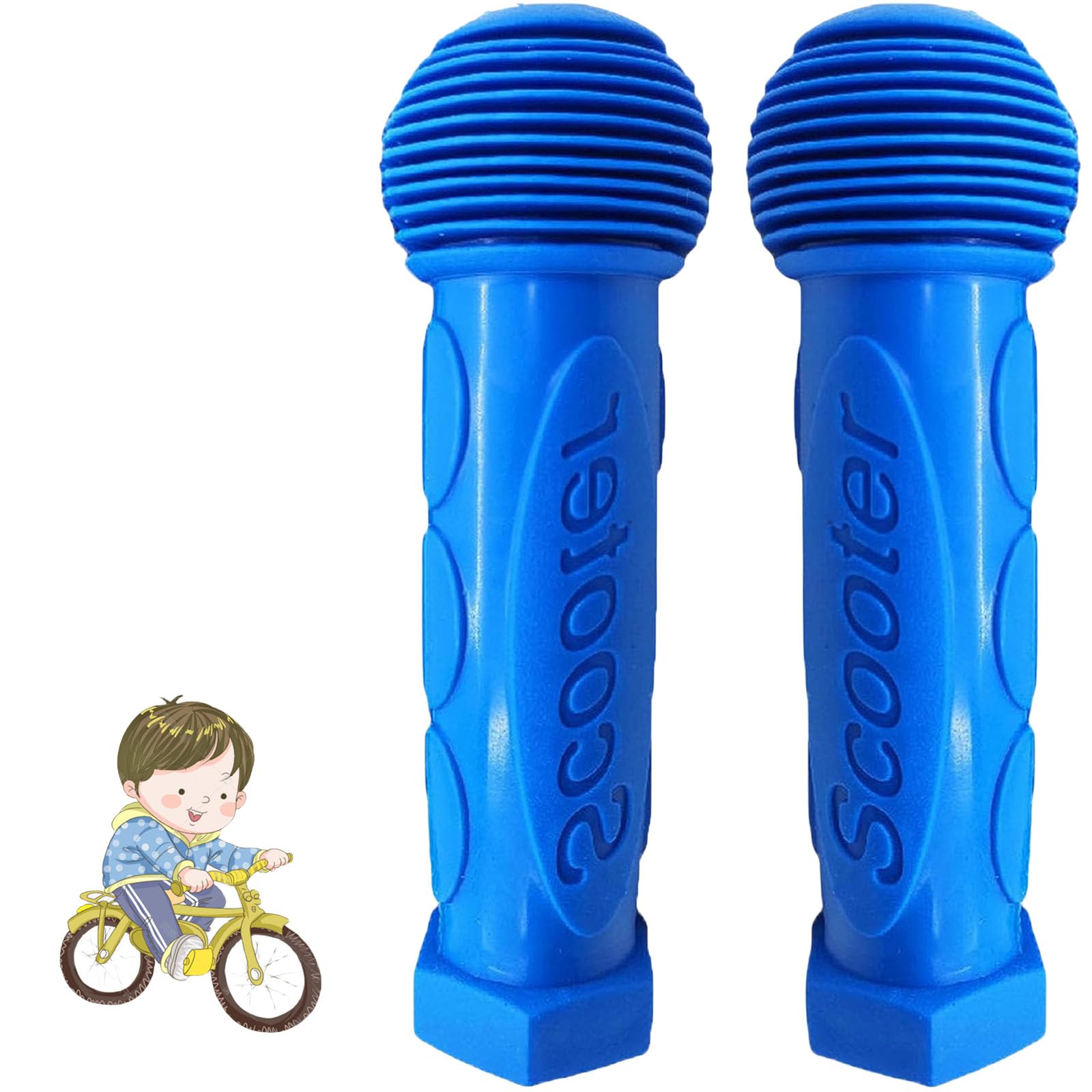 2 Pieces Micro Scooter Handle Blue Micro Scooter Handles Grips Non-Slip Replacement Rubber Hand Grip Soft T-Bar Balance Bike Handlebar for Kids Mini or Max Micro Scooter Wheel Scooters