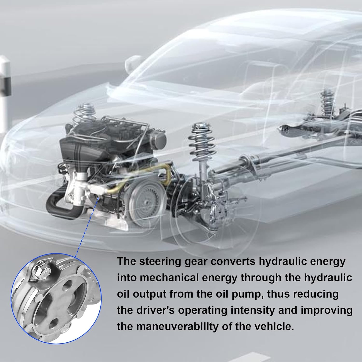 21-5341 Power Steering Pump with Pulley Compatible with Honda Accord L4 2.4L 2003-2007, Replace# 96-5341 5776N 56110RAAA01
