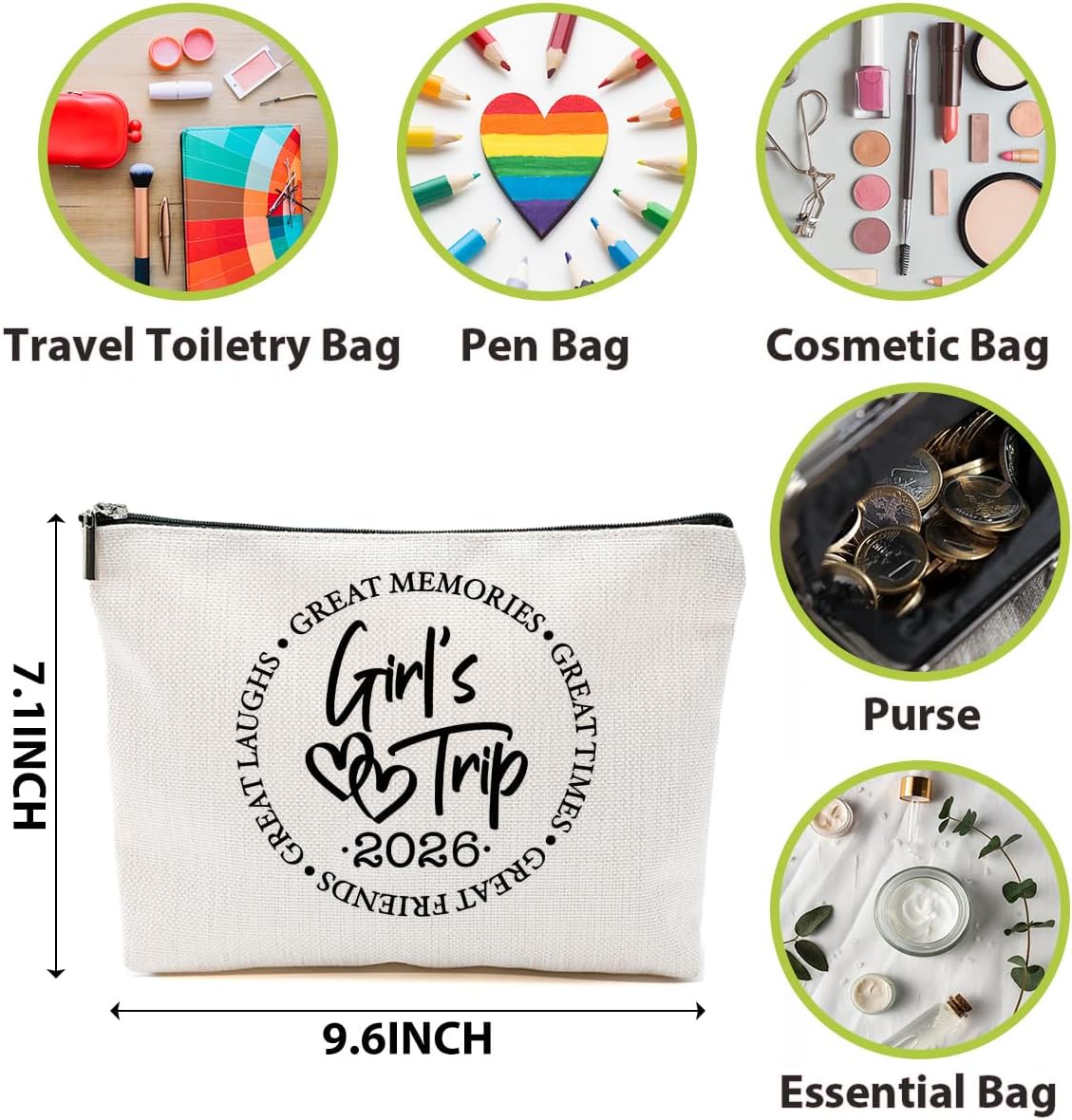 1 Pcs 3 Pcs 4 Pcs Makeup Bag, Girls Trip Gifts Favors Girls Weekend Gifts, Friendship Gifts for Women Bestie Bride - Image 2