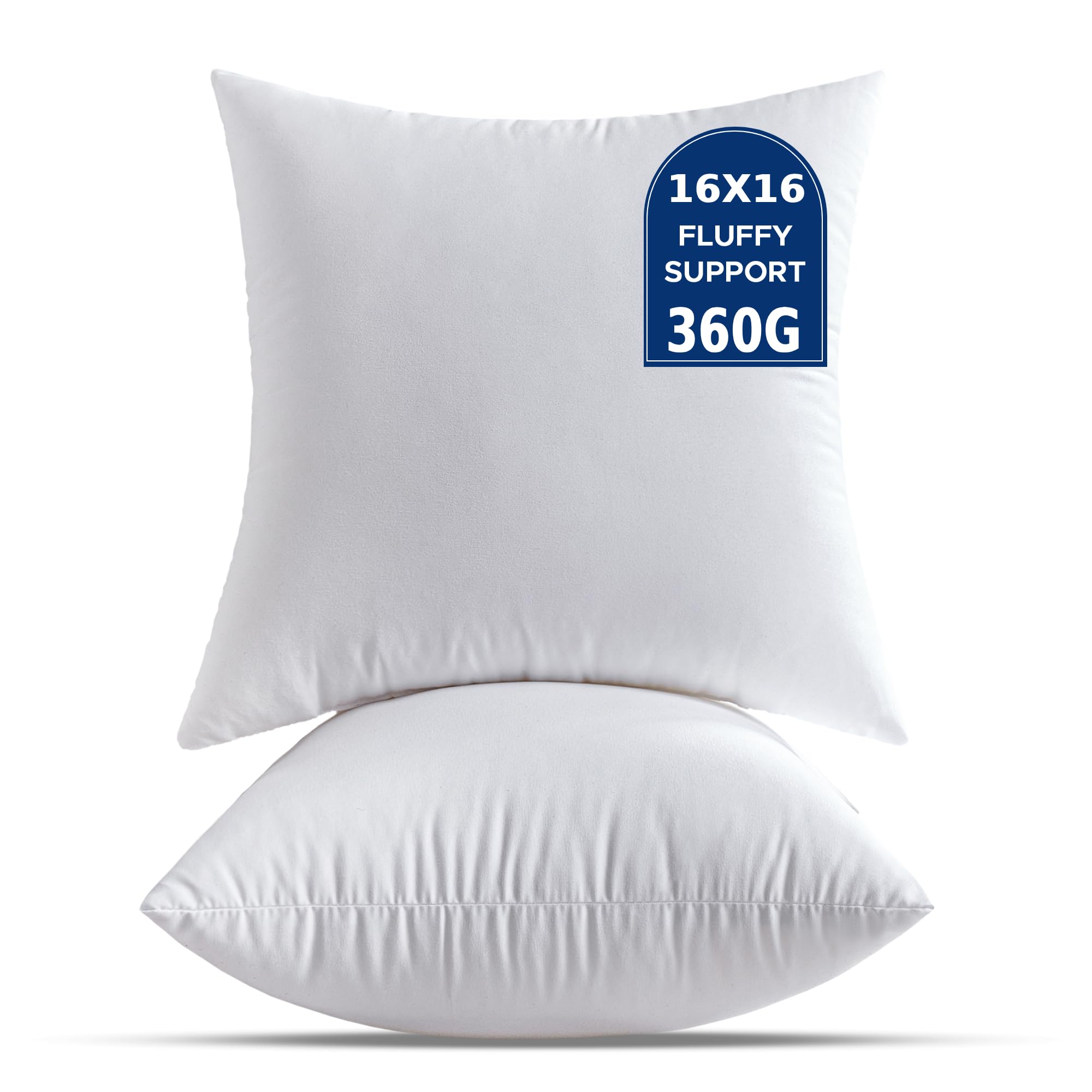 QSWRD 16 x 16 Throw Pillow Inserts Pack of 2