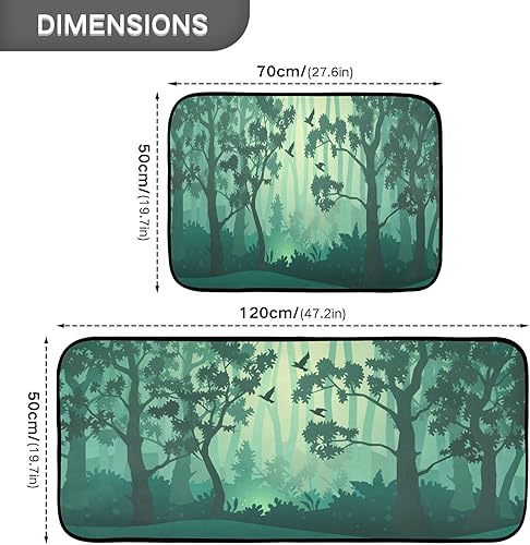 Miniatura 3 de Scrub Forest - Juego de 2 tapetes de cocina antideslizantes, lavables, acolchados, antifatiga, tapete de cocina cómodo para cocina, baño, dormitorio