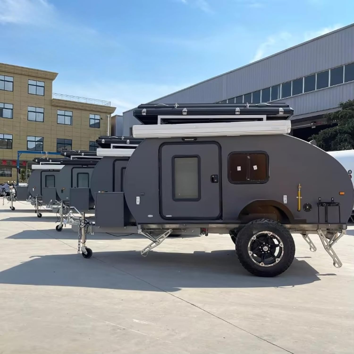Insulated Teardrop Travel Trailer - 4 Season Weatherproof Camper with Rear Galley, Compact 2 Person Design, Towable for RV & Small Vehicle Camping