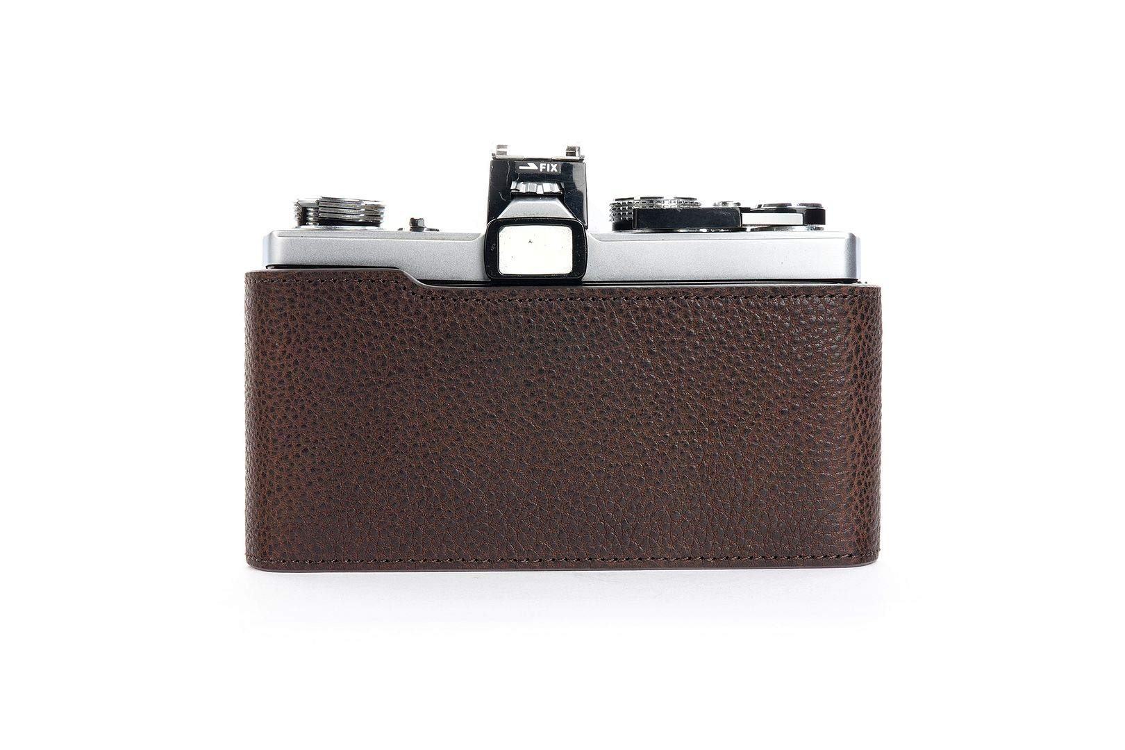 Handgefertigte Halbe Kameratasche Aus Echtem Leder – Für Olympus OM1, OM2n, OM3, OM4Ti, Farbe Rufous