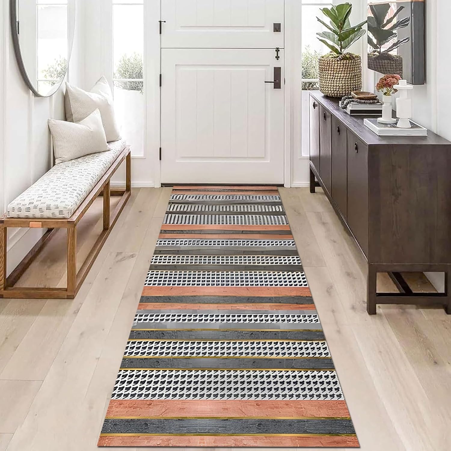 Tapis de passage anti poussière et lavable pour grands couloirs sombres