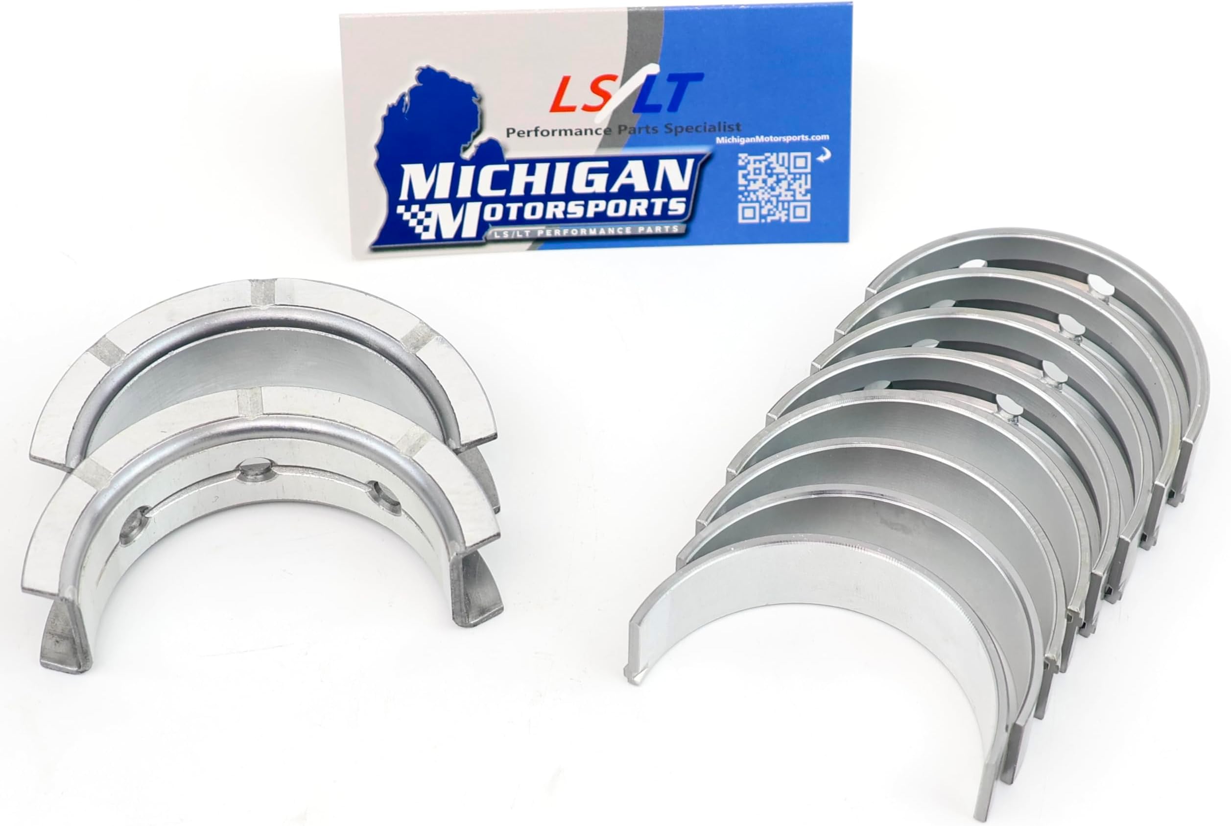 Michigan Motorsports LS Main Crank Bearings - Standard Size SI-Series - Fits 4.8L 5.3L 5.7L 6.0L 6.2L LS Engines - LS1 LS2 LQ4 LQ9 LS3 L92 L94 L76 L77 LY6 L96 - Stock & Performance Applications