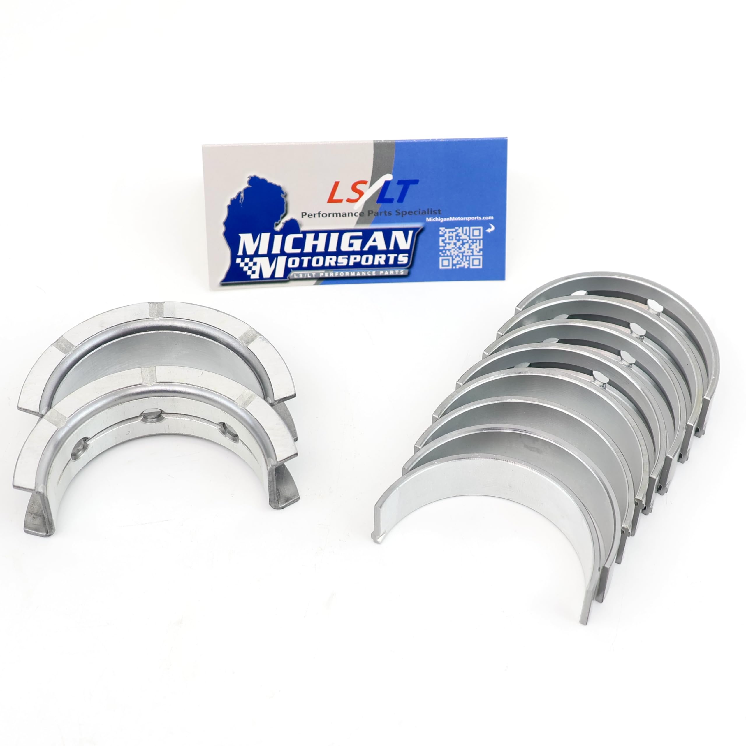 Michigan Motorsports LS Main Crank Bearings - Standard Size SI-Series - Fits 4.8L 5.3L 5.7L 6.0L 6.2L LS Engines - LS1 LS2 LQ4 LQ9 LS3 L92 L94 L76 L77 LY6 L96 - Stock & Performance Applications