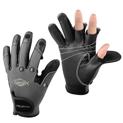 Palmyth Neoprene Fishing Gloves for Men and Women 3 Cut