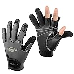 Palmyth Neoprene Fishing Gloves for Men and Women 2 Cut Fingers Flexible Great for Photography Fly Fishing Ice Fishing Running Touchscreen Texting Hiking Jogging Cycling Walking (Dark Grey, XX-Large)