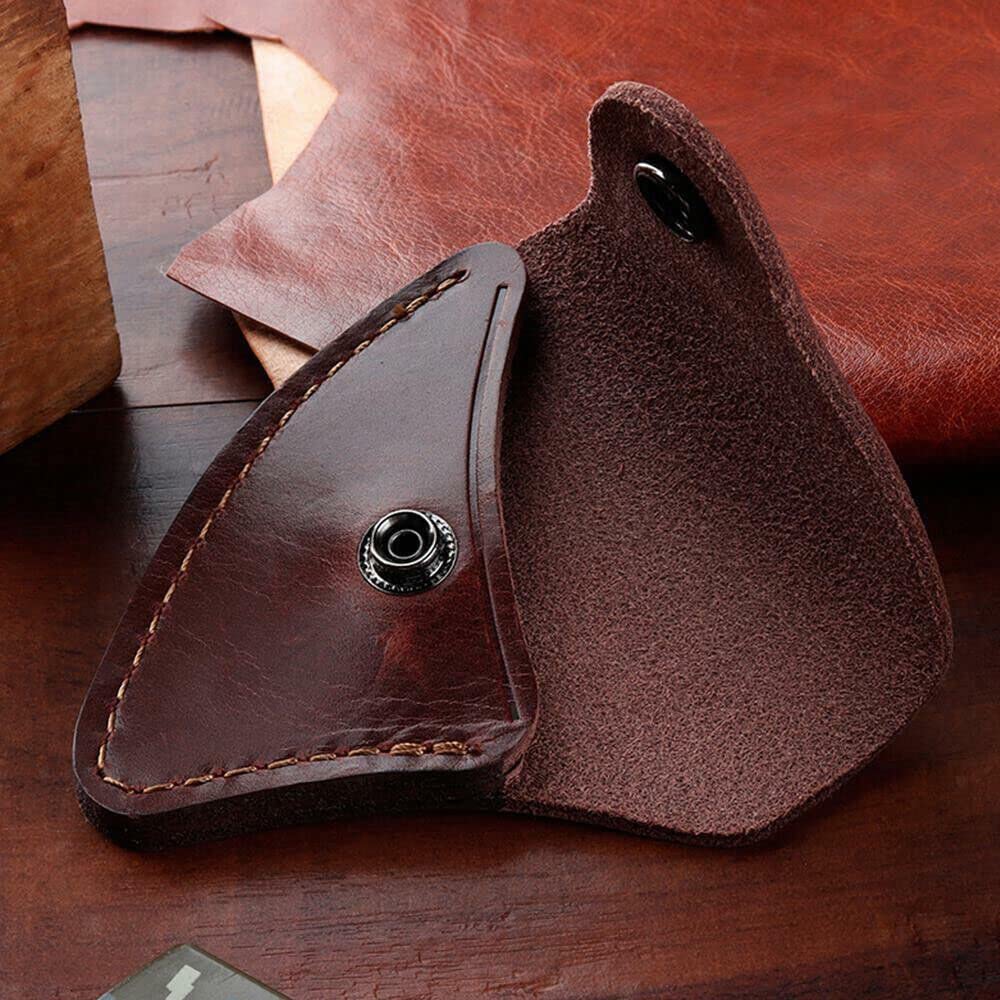 Leather Axe Holster / Hatchet Head Cover – Brown Leather Sheath With Metal Buckle, Blade Protector For Camping 4 thumbnail image