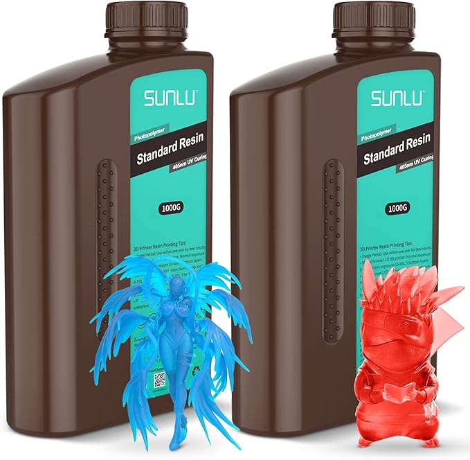 SUNLU 2KG 3D Printer Resin, Fast Curing Standard Resin for LCD/DLP/SLA