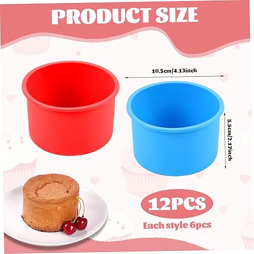 Miniatura 4 de 12 moldes de silicona para tartas, molde redondo antiadherente de silicona de 4 pulgadas, molde para hornear fácil de limpiar para cocina