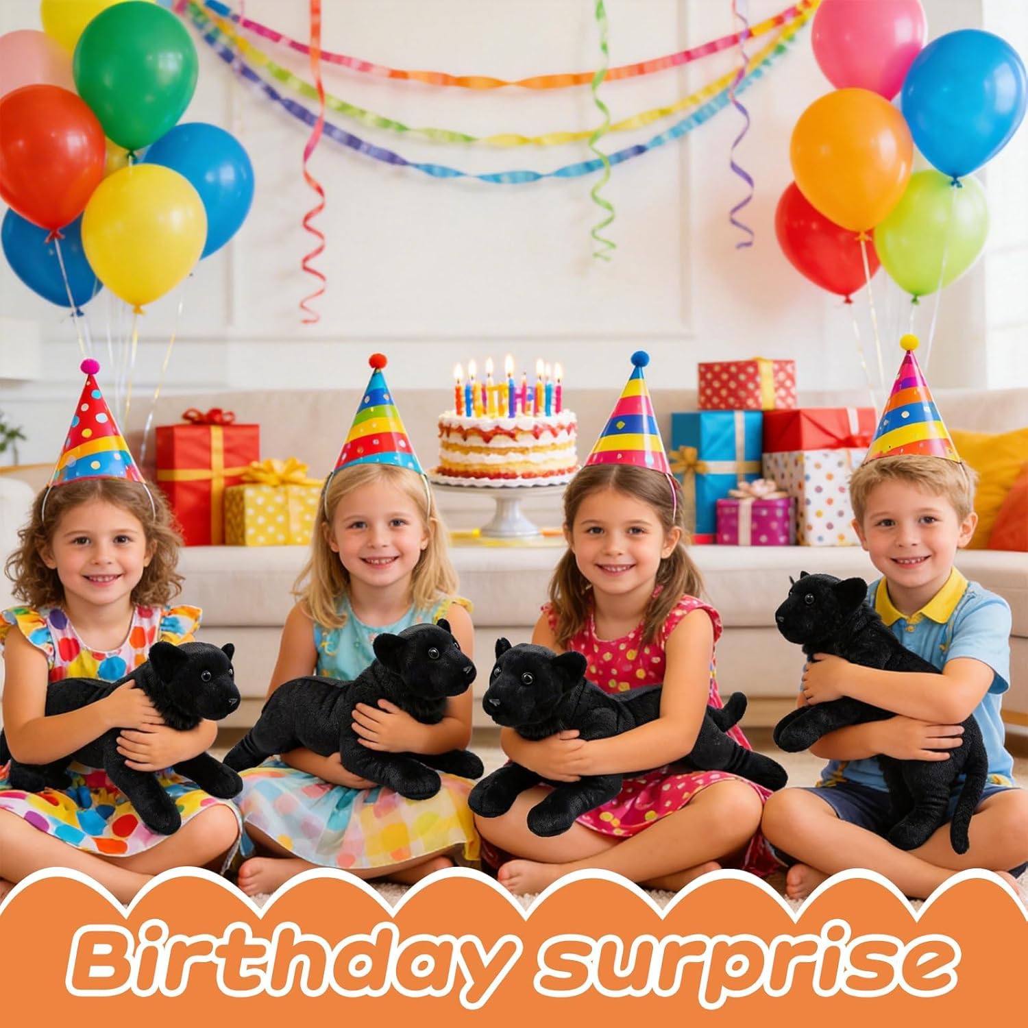 TRAVELKNOT Pantera Nera Peluche La Leoparda Nera Animali della Giungla Simulazione Kawaii Mini Peluche Morbido Natale Compleanno Regalo per Adulti Bambini 40cm