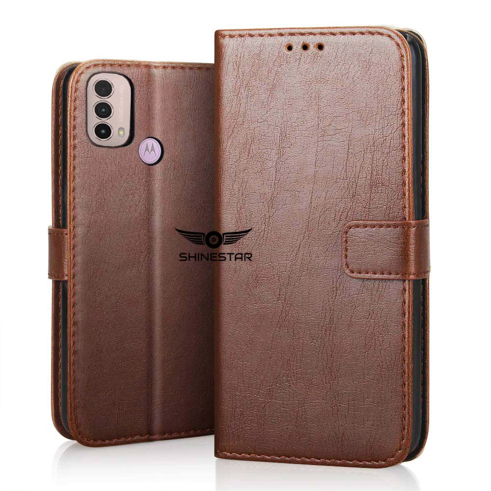 SHINESTAR Motorola Moto E40 Flip Back Cover PU Leather Flip Cover