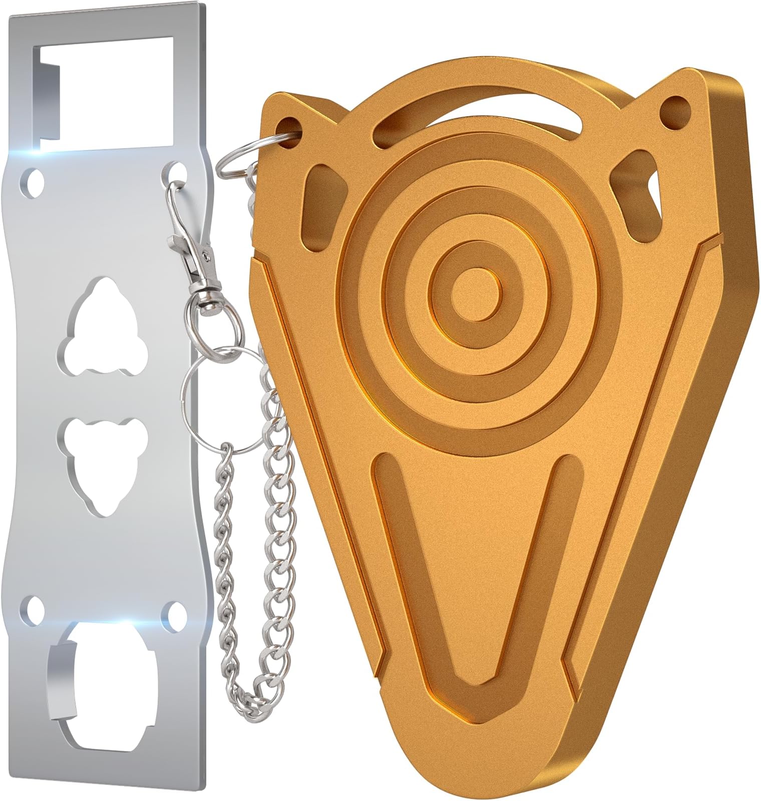 Metal Portable Door Lock for Travel Hotel Room Safety - Hotel Door Locks for Travelers Security, Extra Door Lock from Inside, Apartment Room Security Latches & Bolts Travel Essentials, Gold