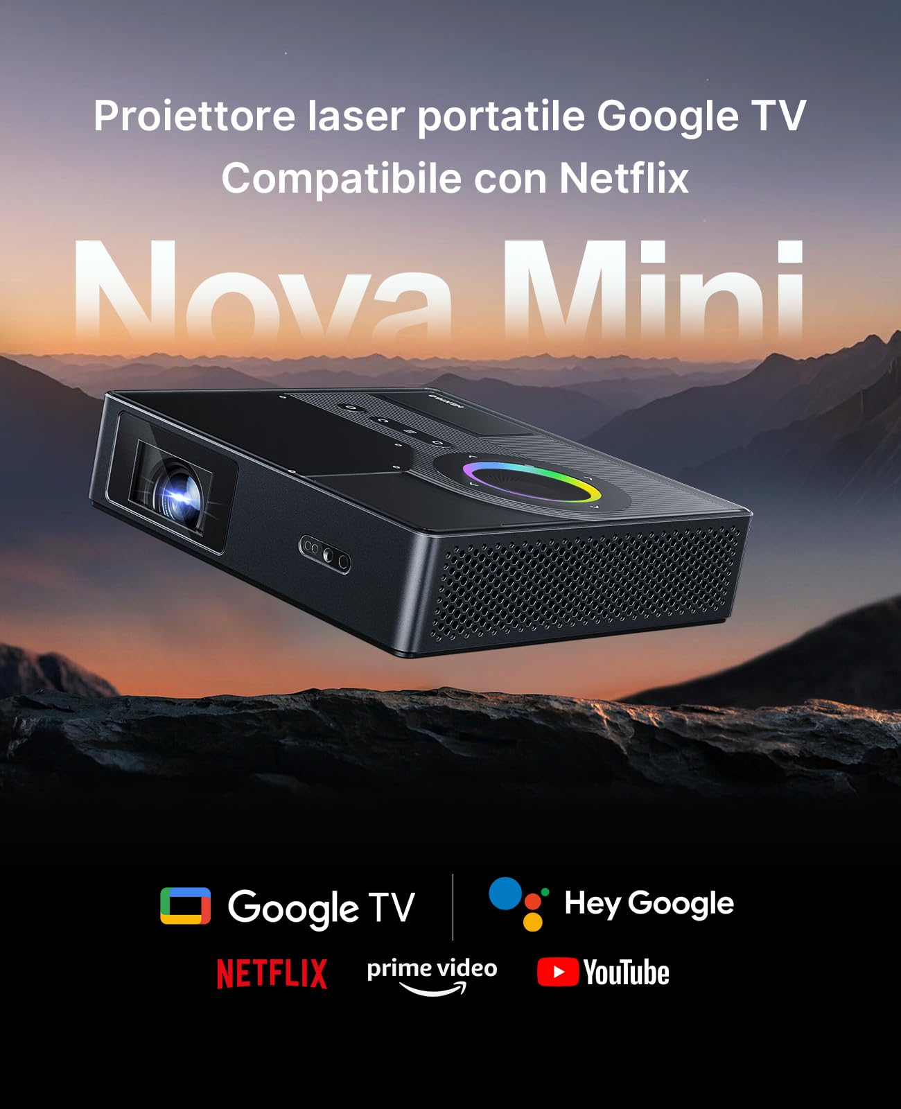 Proiettore Laser NexiGo Nova Mini GTV 1080p Portatile - Dettaglio