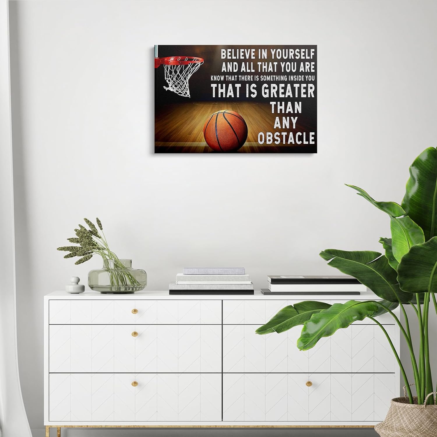 Luxey Aura Inspirational Basketball Wall Art Canvas Photos & Motivational Posters for Boys Bedroom - Mamba Mentality, Sports Decor (12x18in Framed Canvas) - Image 4