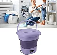 Vista 2 de TOPINCN Foldable Washing Machine, 9L Mini Portable Washing Machine for Clothes Socks Underwear, Small Washer Underwear Bucket Washer Laundry Machine