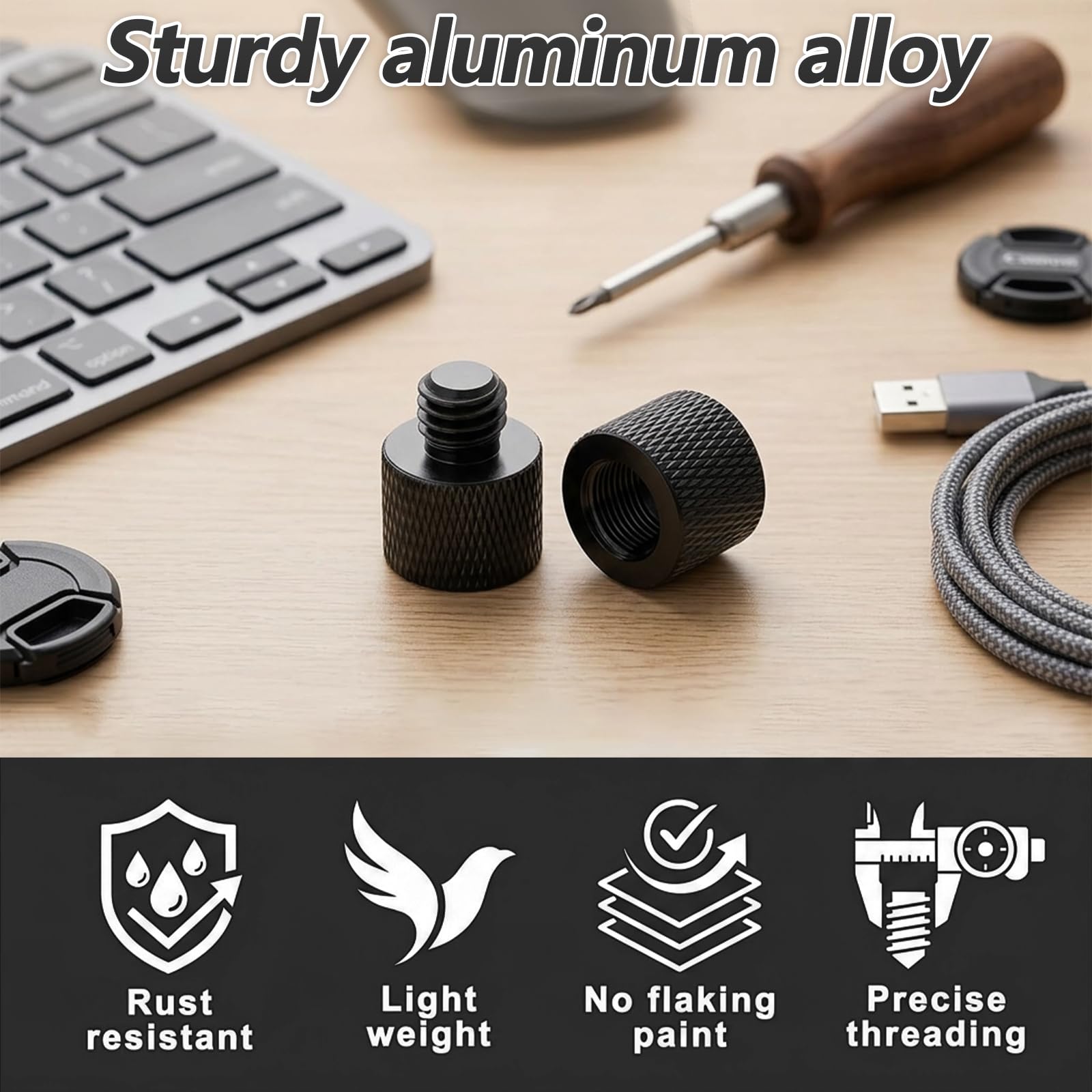 6 sztuk adapter śrubowy do statywu, uniwersalny adapter statywu, gwint 1/4 na 3/8 cala, do statywów aparatowych, statywów mikrofonowych, statywów lampowych