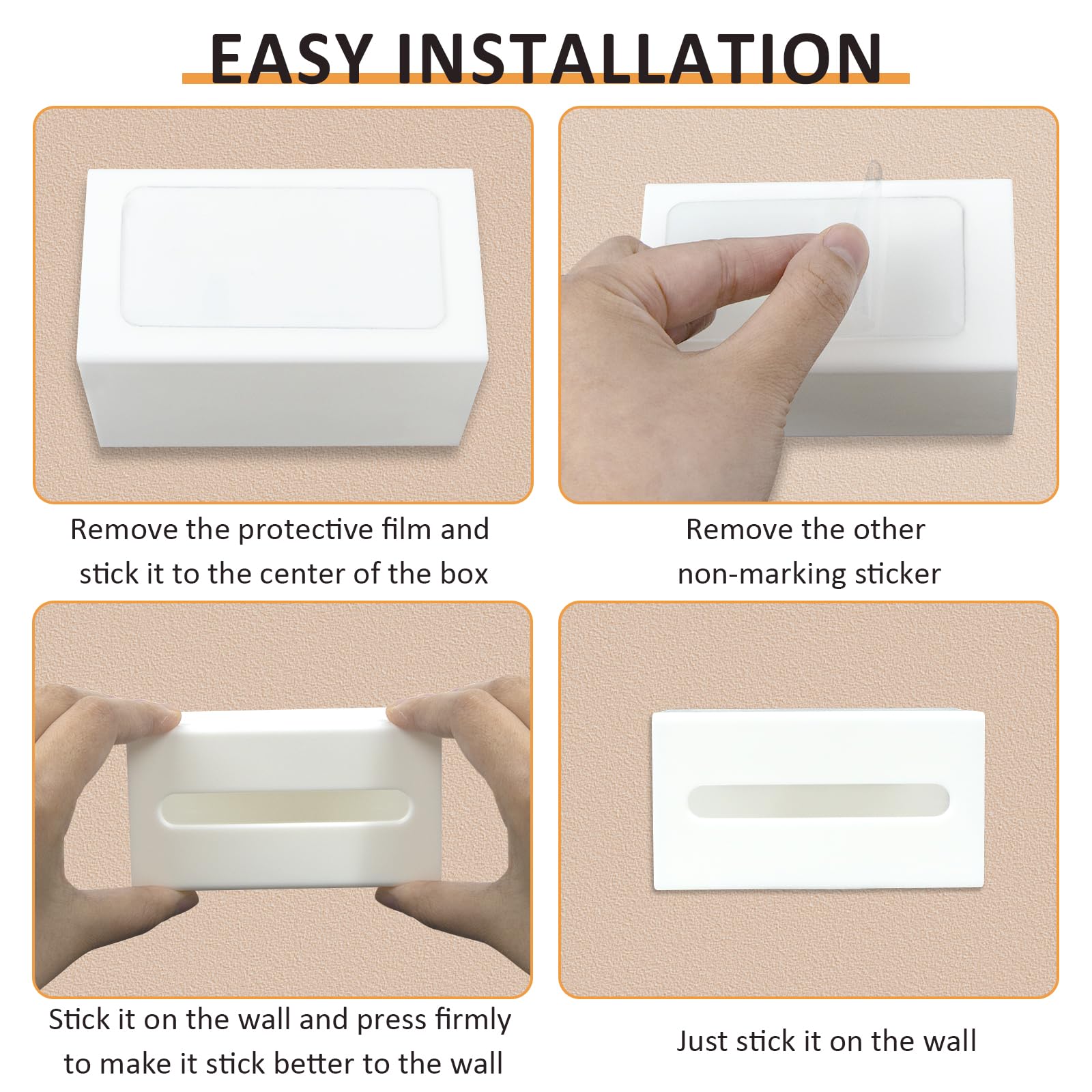 Jinminamz Wall-Mounted Storage Box with Drawers, White, Plastic Frame, HIPS Material - Image 4
