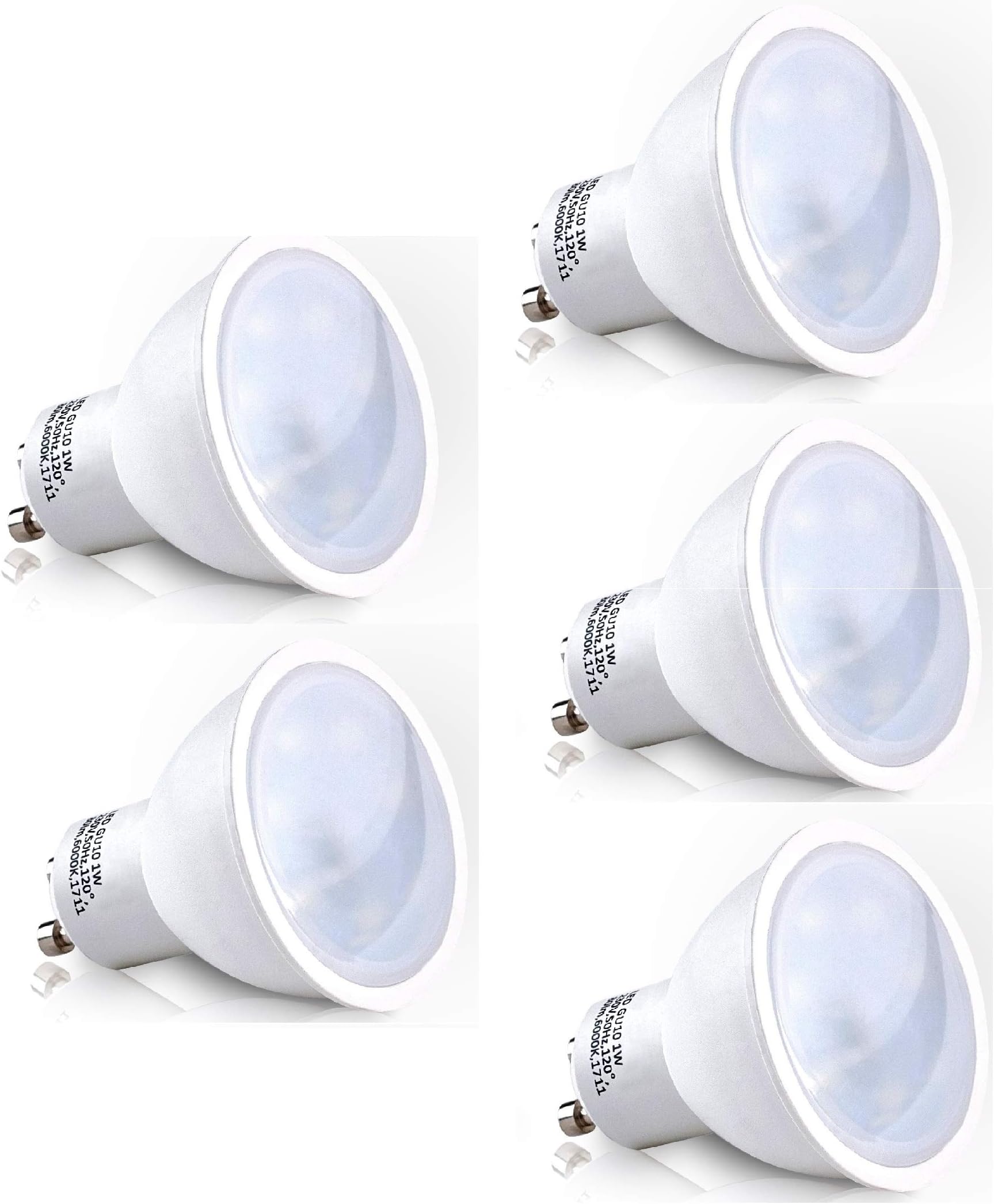 PanderLights Set of 5 GU10 LED Light Bulbs, 1.0 W, 80 lm (Replaces approximately10 W bulbs), Warm White - SMD LED Bulbs with 120° Beam Angle [Energy Class A++]