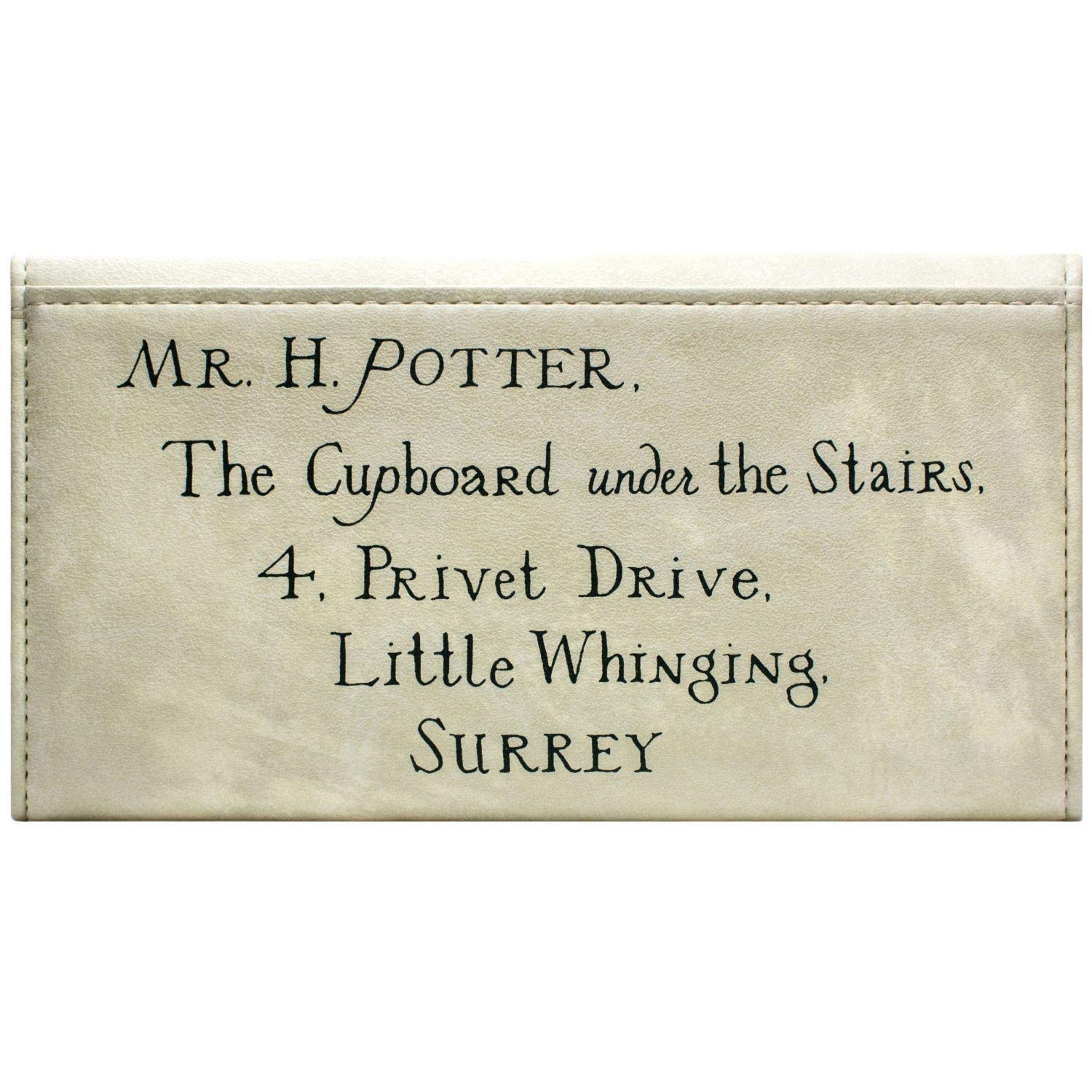 Dobby H.P. Hogwarts Sorcellerie et Magie Lettre Porte-Monnaie/Portefeuille Tri-Fold avec Poche à Monnaie & Porte-Cartes, Blanc Cassé