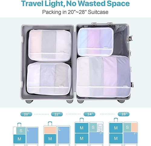 Miniatura 7 de Cambond Cubos de embalaje de malla de doble uso, bolsa de lavandería Cubos de embalaje transparentes para viajes, bolsas de lavandería de malla