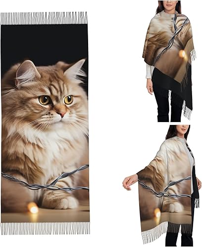 Miniatura 7 de Bufandas para mujer, bufanda cálida de invierno, con borla, manta de gran tamaño, bufandas de color negro, melocotón, rosa, chal