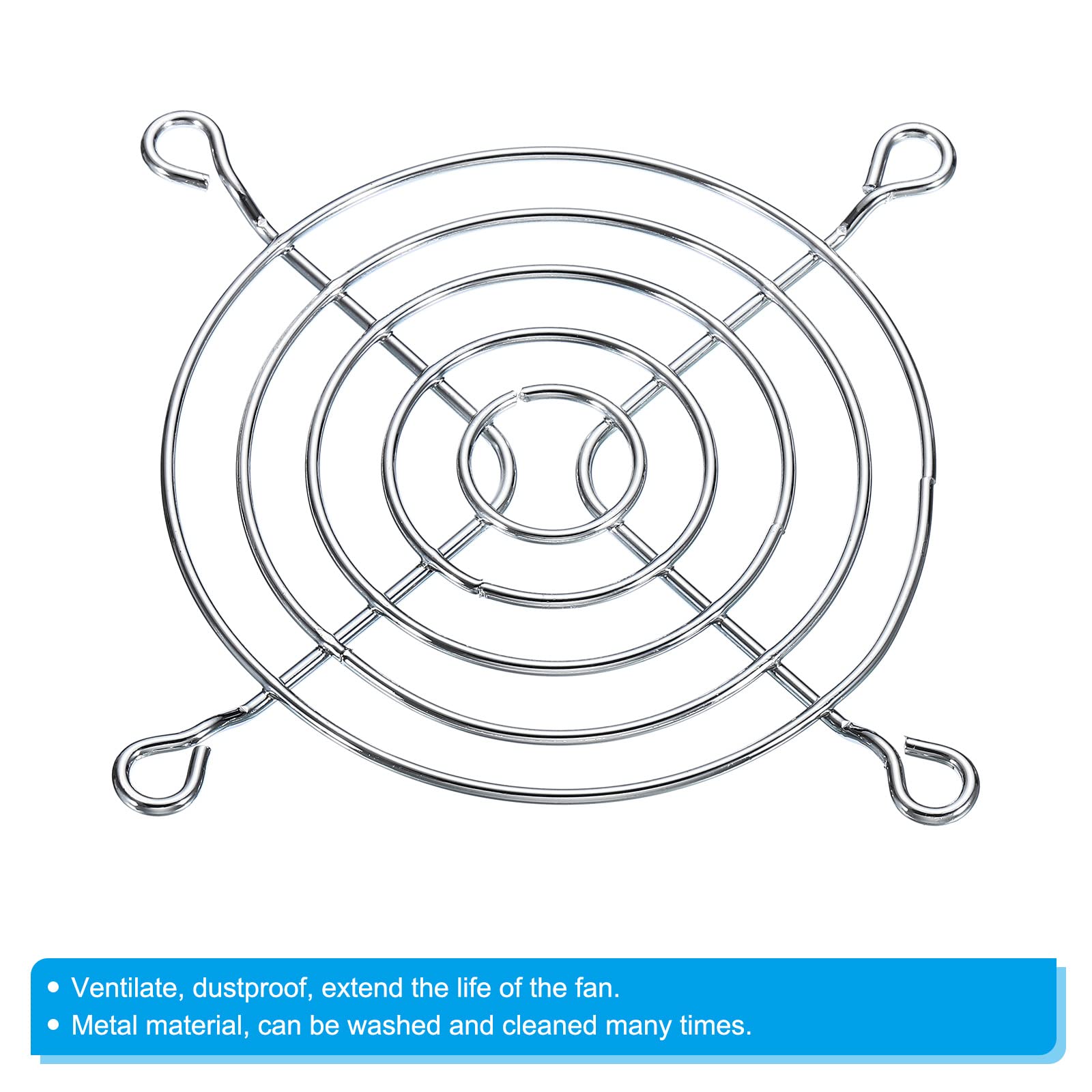 Griglie Per Ventola PC 80mm - Set Di 4 Pezzi In Metallo Argento, Antipolvere, Con Viti Incluse - Foto 7