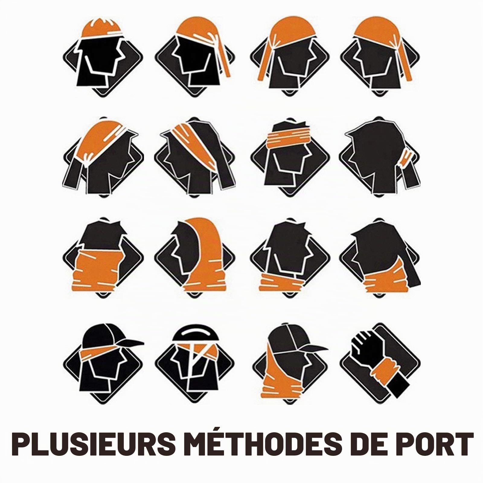 12 Rafraîchissants Cache-cou Polyvalents Bandanas pour Femmes Hommes