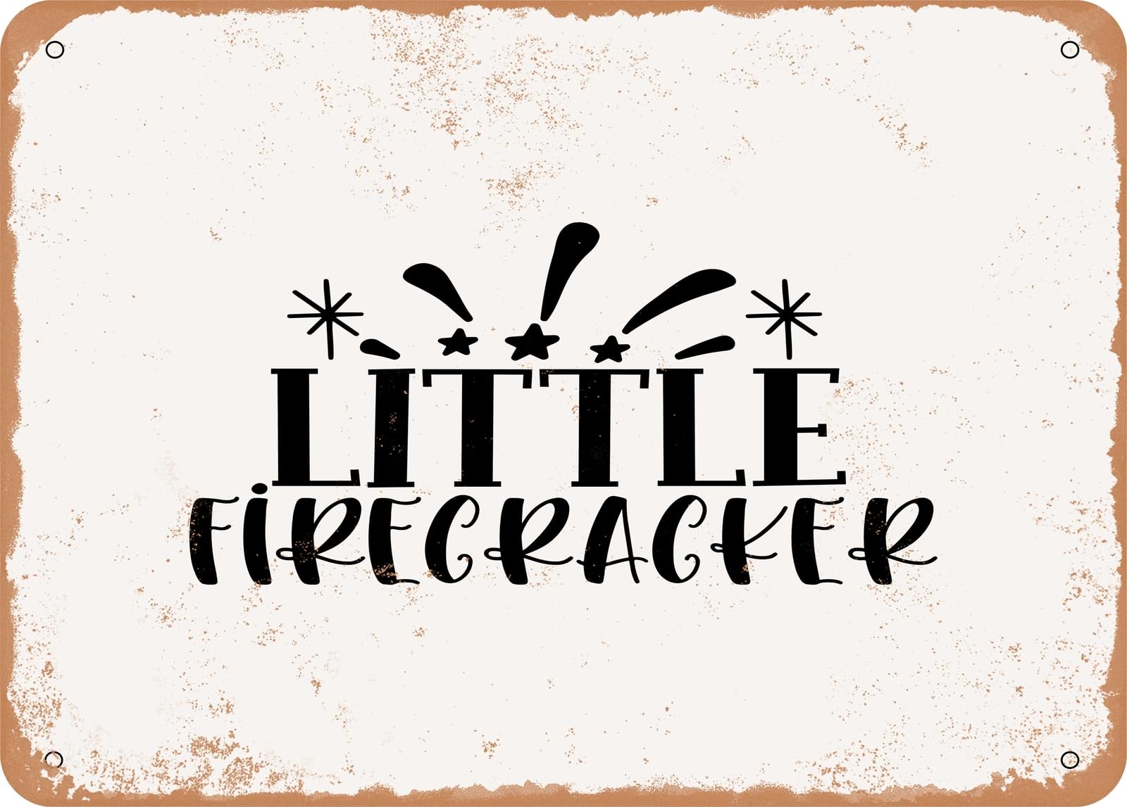 Miaomansenstore Metal Sign - Little Firecracker - Vintage Look Sign Home Decor