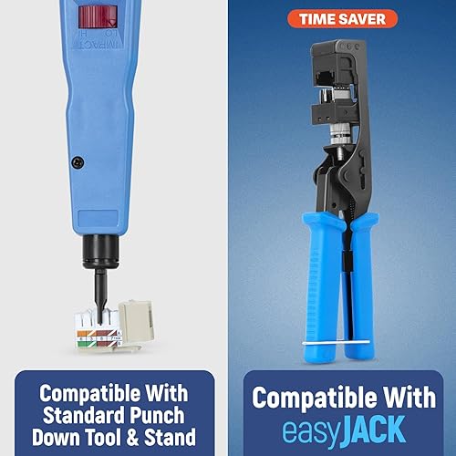 Miniatura 137 de Everest - Paquete de 10 conectores Keystone RJ45 Cat6 en ángulo de 90°, color blanco, conectores RJ45 hembra de perfil delgado, conector Keystone