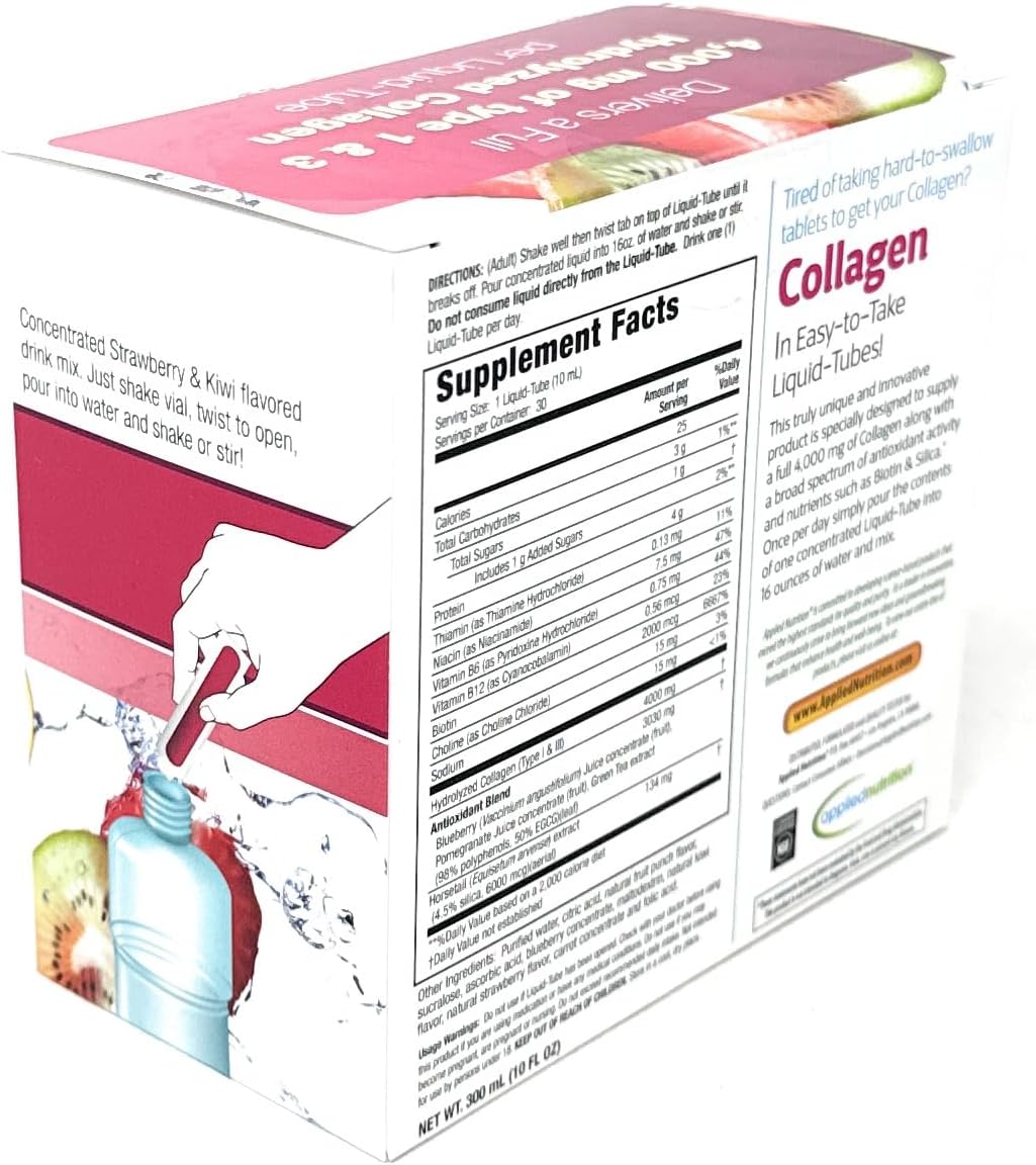 Applied Nutrition Liquid Collagen Drink Mix 4000 mg, 30 Tubes