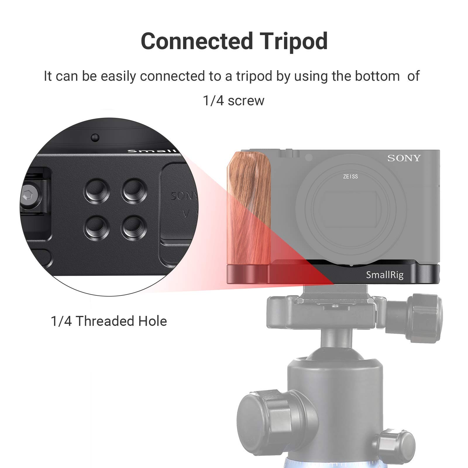 JJC Poignée de pouce en métal de luxe pour appareil photo Sony A6700, support de repose-pouce de griffe porte-accessoires pour une prise en main stable et sûre, avec coussinet en silicone anti-rayures