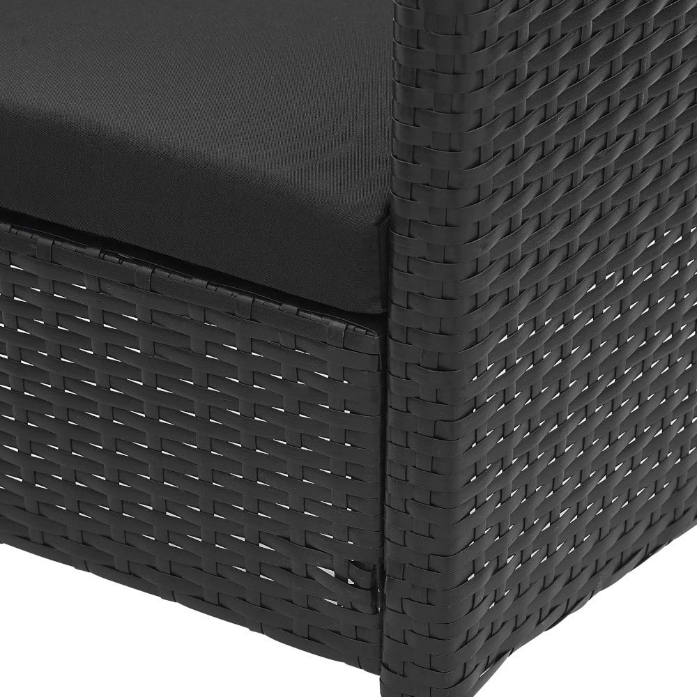 10020012 - Set di mobili da giardino, 3 pezzi, in polyrattan con cuscini per sedie, per interni ed esterni