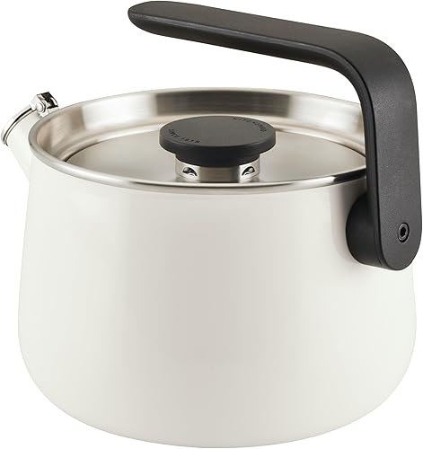 Miniatura 7 de KitchenAid Teakettles Enamel-on-Steel Stovetop Whistling Teakettle, Induction Ready, Stainless steel Lid, 2 Quart - White