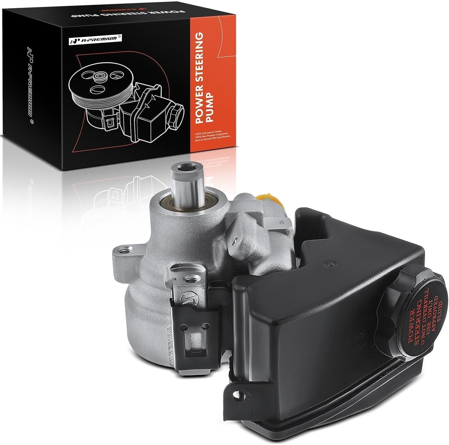 A-Premium Power Steering Pump, with Reservoir, Compatible with Chevrolet & Buick & Pontiac & Oldsmobile - 1996-2003 - Impala, Lumina, Monte Carlo, Century, Regal, Cutlass Supreme, Grand Prix